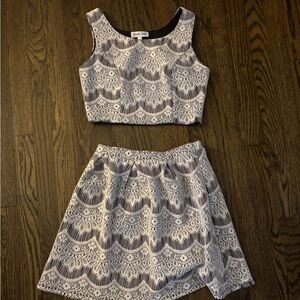 Black and white two piece dress